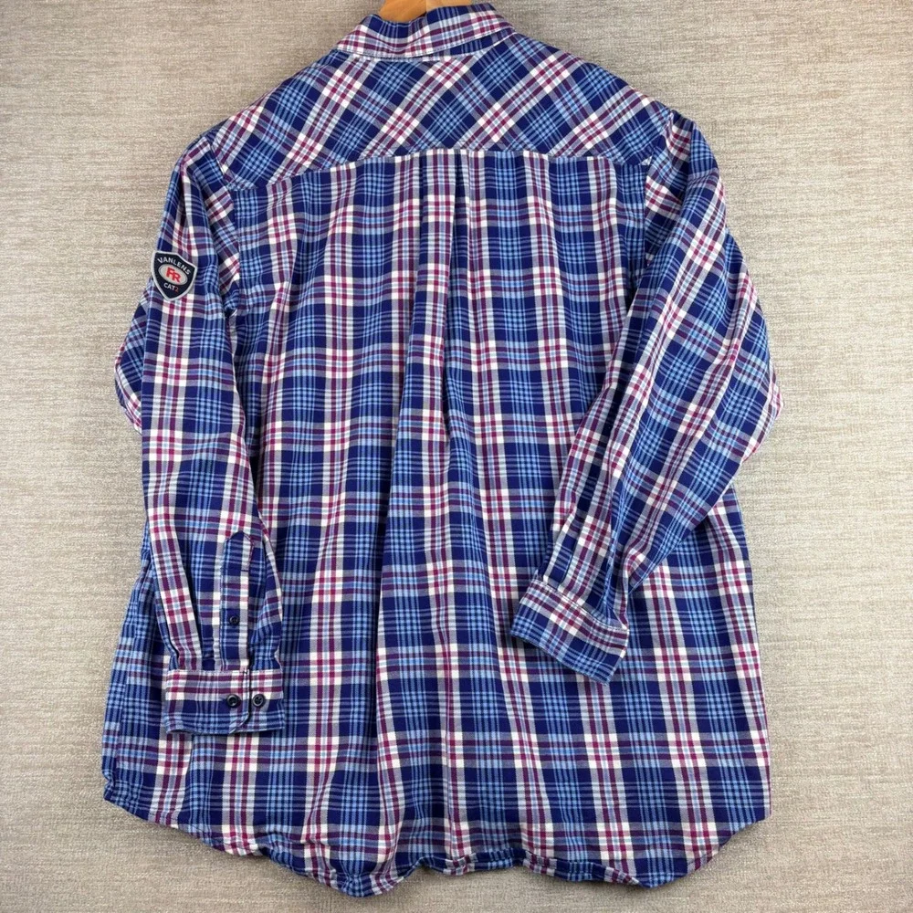 Vanlens FR2023C MNS FR Shirt Mens 2XL Blue Plaid CAT 2 Workwear EUC Industrial